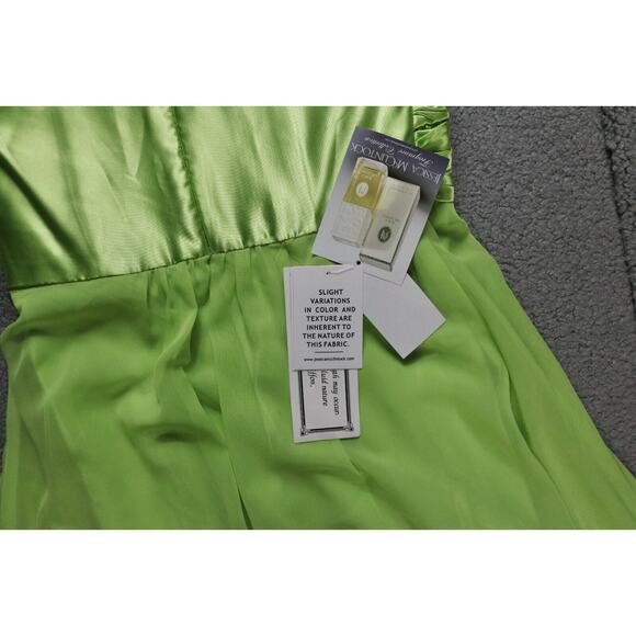 New Gunne Sax Jessica McClintock Dress 7 Green Chiffon Maxi Sequin Strapless - Picture 6 of 9